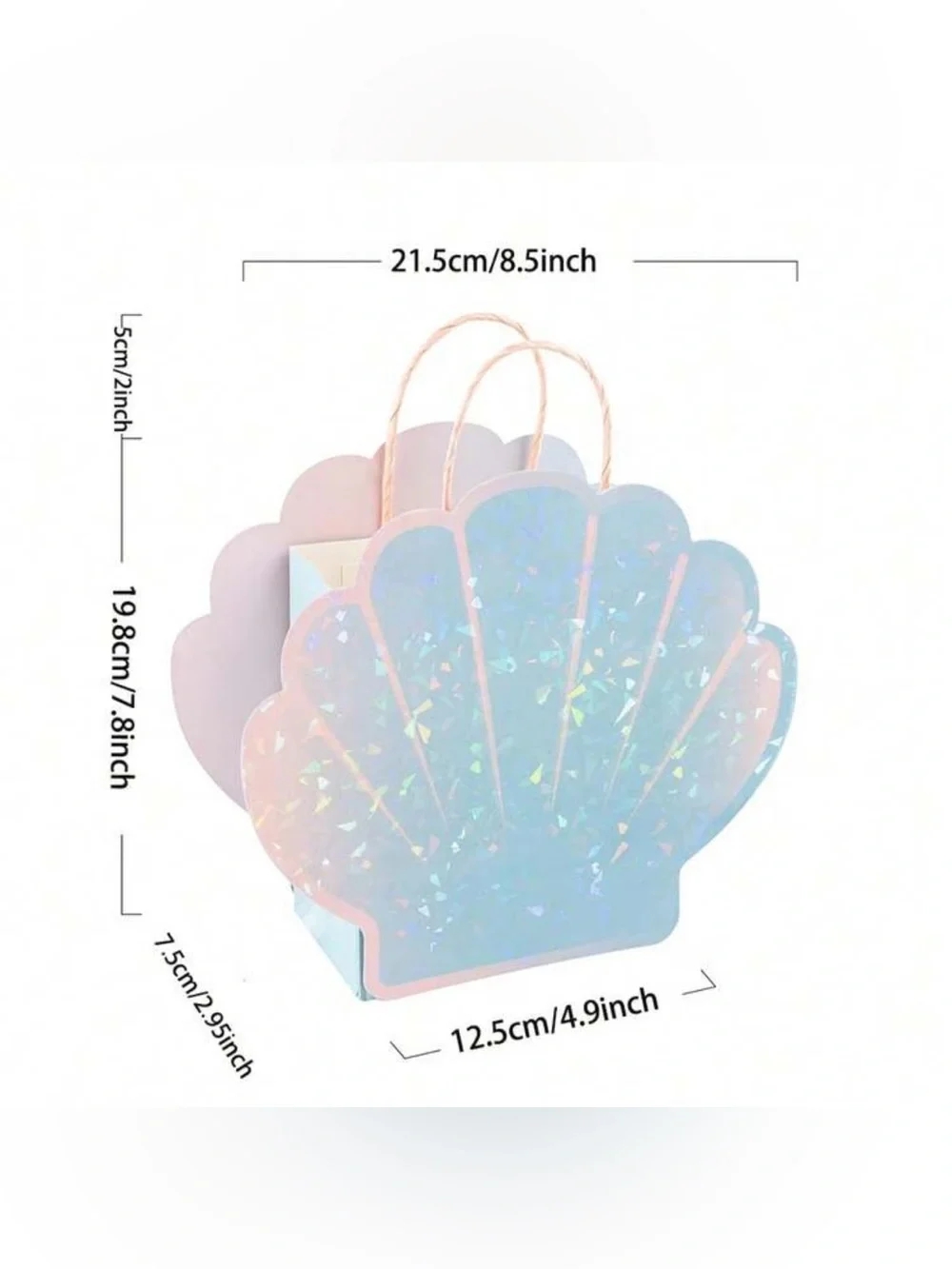 Seashell Party Favor Bag For Mermaid Birthday theme - 10 pcs
